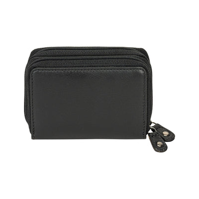 Leather Zip Card Wallet Nolan Black - Greenwood Leather