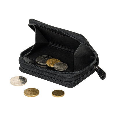Leather Zip Card Wallet Nolan Black - Greenwood Leather
