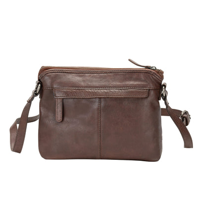 Mila – Diamond Weave Leather Crossbody Bag (Dark Brown) - Greenwood Leather