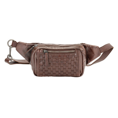 The Rambler Bum Bag β Vintage Dark Brown Leather Waist Bag with Crossbody Strap