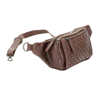 The Rambler Bum Bag β Vintage Dark Brown Leather Waist Bag with Crossbody Strap