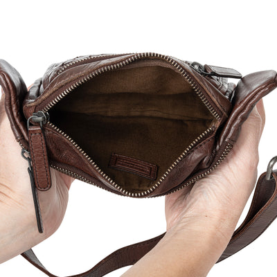 The Rambler Bum Bag β Vintage Dark Brown Leather Waist Bag with Crossbody Strap