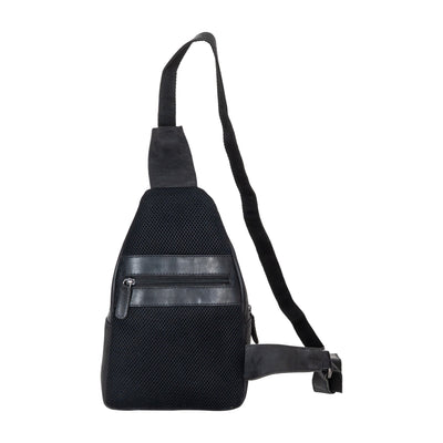 Ranger Black Leather Sling Bag – Chest Crossbody - Greenwood Leather