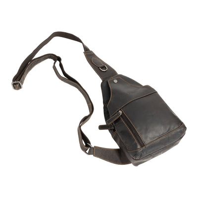 Ranger Dark Brown Leather Sling Bag – Chest Crossbody - Greenwood Leather
