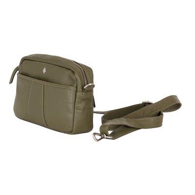 Elora Mini Crossbody – Olive Green Leather Bag - Greenwood Leather