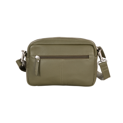 Elora Mini Crossbody – Olive Green Leather Bag - Greenwood Leather