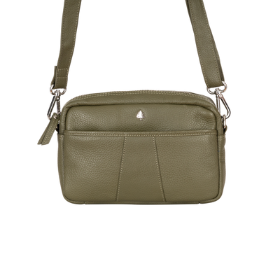 Elora Mini Crossbody – Olive Green Leather Bag - Greenwood Leather