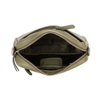 Elora Mini Crossbody – Olive Green Leather Bag - Greenwood Leather