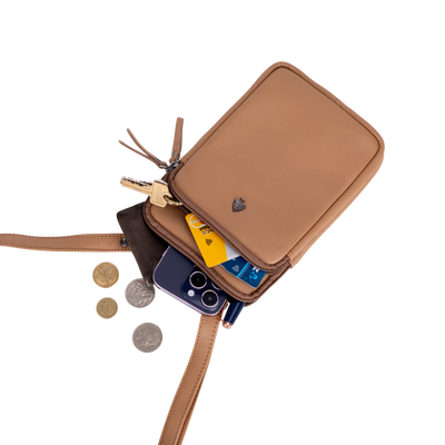 Greenwood Oslo Compact Crossbody – Beige Leather - Greenwood Leather