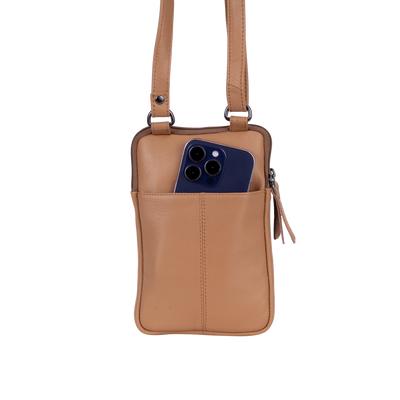 Greenwood Oslo Compact Crossbody – Beige Leather - Greenwood Leather