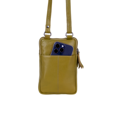 Greenwood Oslo Compact Crossbody – Olive Green Leather - Greenwood Leather