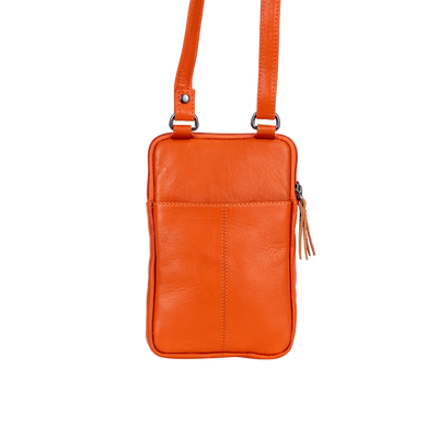 Greenwood Oslo Compact Crossbody – Orange Leather - Greenwood Leather