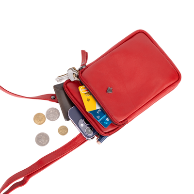 Greenwood Oslo Compact Crossbody – Red Leather - Greenwood Leather