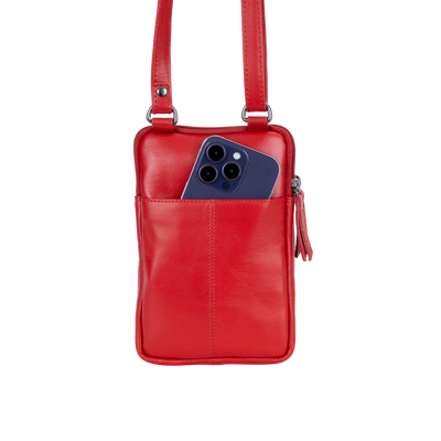Greenwood Oslo Compact Crossbody – Red Leather - Greenwood Leather
