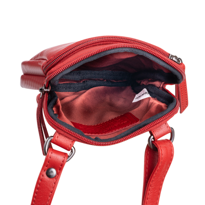 Greenwood Oslo Compact Crossbody – Red Leather - Greenwood Leather