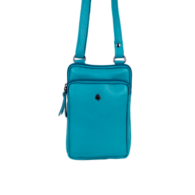 Greenwood Oslo Compact Crossbody – Turquoise Leather - Greenwood Leather