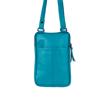 Greenwood Oslo Compact Crossbody – Turquoise Leather - Greenwood Leather