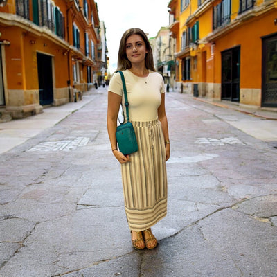 Greenwood Oslo Compact Crossbody – Turquoise Leather - Greenwood Leather