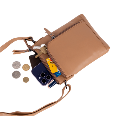 Greenwood Siena Mini Crossbody – Beige Leather - Greenwood Leather