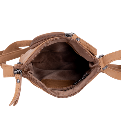 Greenwood Siena Mini Crossbody – Beige Leather - Greenwood Leather