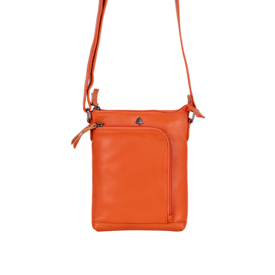Greenwood Siena Mini Crossbody – Orange Leather - Greenwood Leather