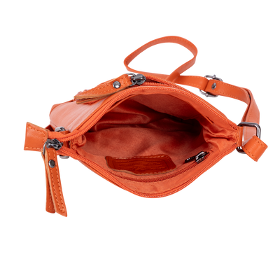 Greenwood Siena Mini Crossbody – Orange Leather - Greenwood Leather