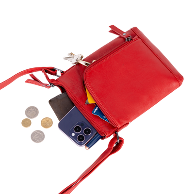 Greenwood Siena Mini Crossbody – Red Leather - Greenwood Leather