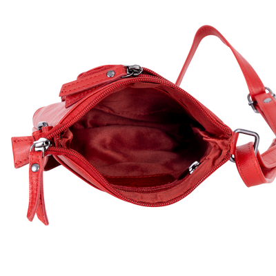 Greenwood Siena Mini Crossbody – Red Leather - Greenwood Leather