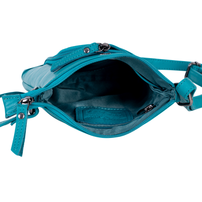 Greenwood Siena Mini Crossbody – Turquoise Leather - Greenwood Leather
