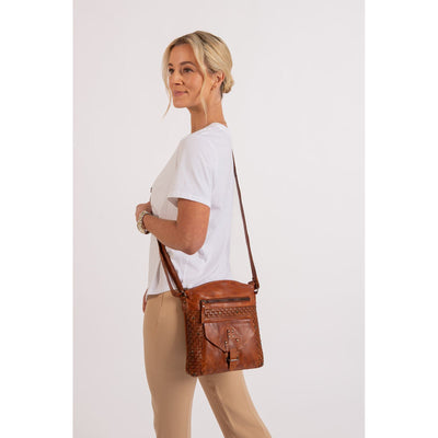Leather Shoulder Bag Cognac - Elsa - Leather Greenwood Bag | The Greenwood Leather Online Shop Australia