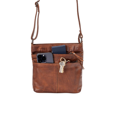 Leather Shoulder Bag GW6833 Cognac - Leather Greenwood Bag | The Greenwood Leather Online Shop Australia