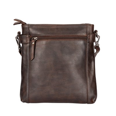 Leather Shoulder Bag 'Isalie' Brown - Greenwood Leather