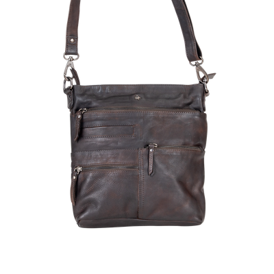 Leather Shoulder Bag Liane - Brown - Greenwood Leather