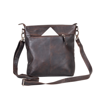 Leather Shoulder Bag Liane - Brown - Greenwood Leather