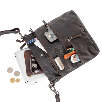 Leather Shoulder Bag Liane - Brown - Greenwood Leather