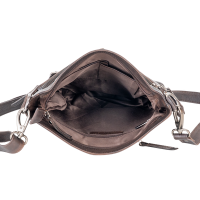 Leather Shoulder Bag Liane - Brown - Greenwood Leather