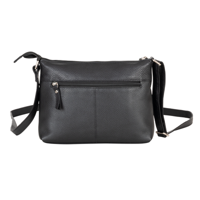 Mila Multi-Pocket Leather Crossbody Bag – Classic Black - Greenwood Leather