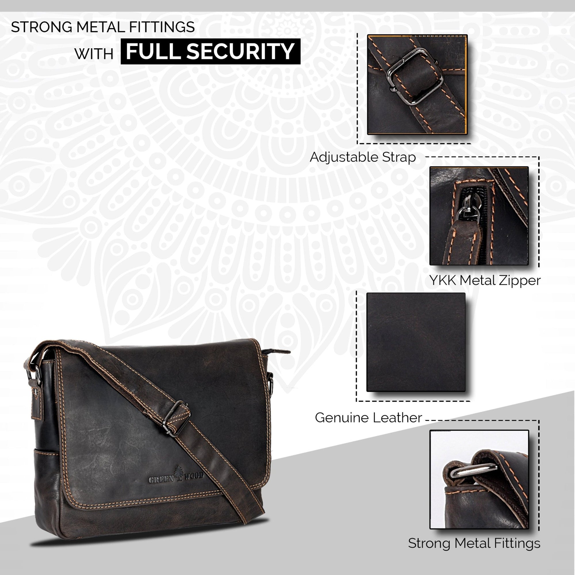 Smart Messenger Mini Steven 11" Brown - Greenwood Leather