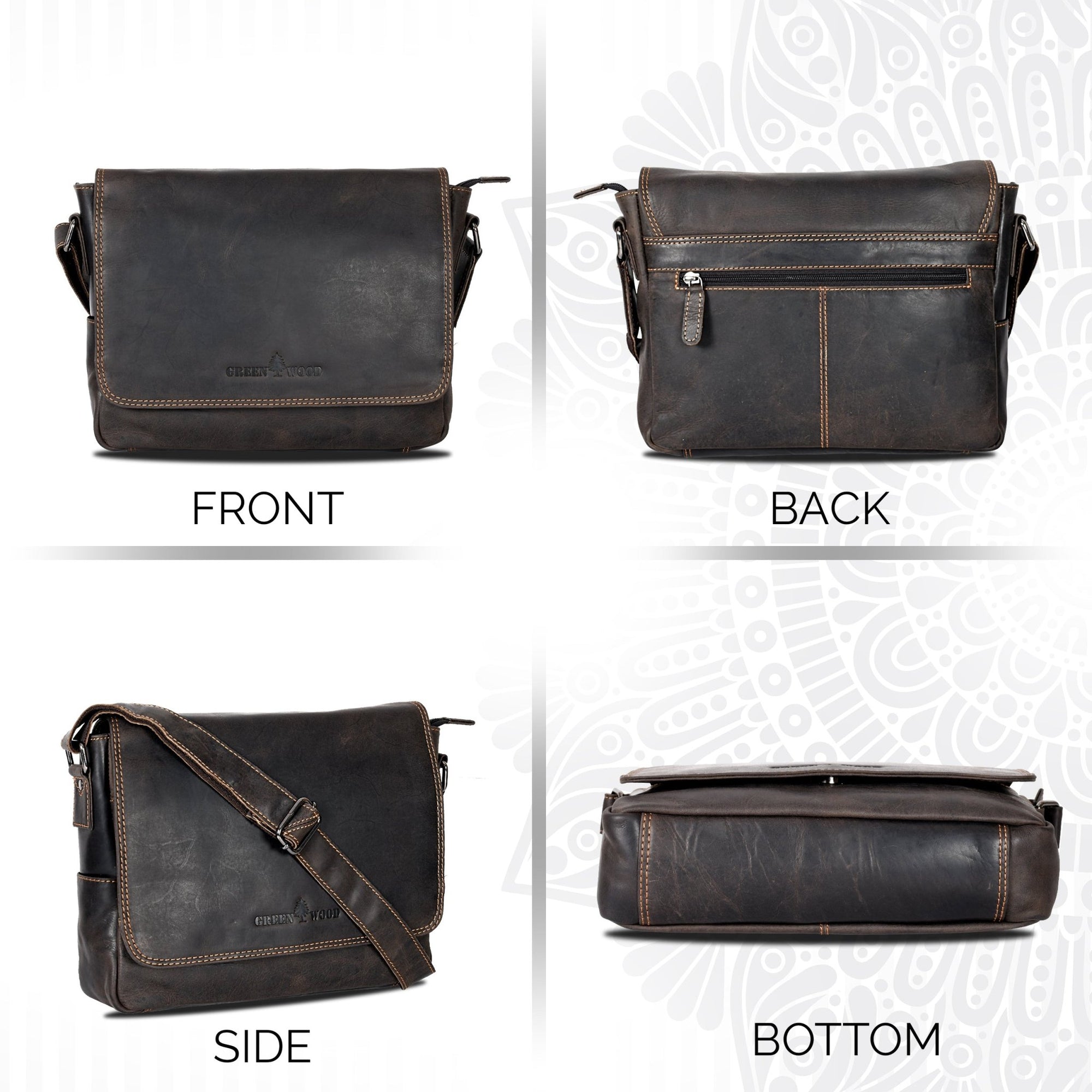 Smart Messenger Mini Steven 11" Brown - Greenwood Leather