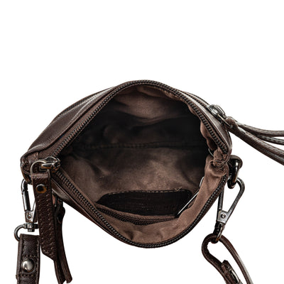 The Cedar | Women's Dark Brown Leather Mini Crossbody Bag | Greenwood Leather - Greenwood Leather
