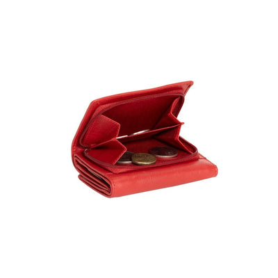 The Harvest — Women's Red Leather Bifold Wallet with Zip Coin Purse & RFID Protection - Greenwood Leather
