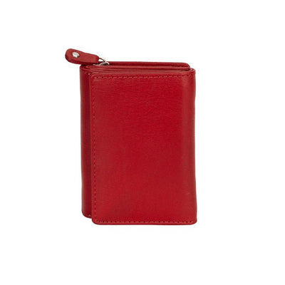 The Harvest — Women's Red Leather Bifold Wallet with Zip Coin Purse & RFID Protection - Greenwood Leather