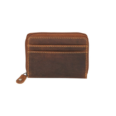 The Midnight | Women's Sandal Leather Zip - Around Accordion Card Wallet | Greenwood Leather - Greenwood Leather