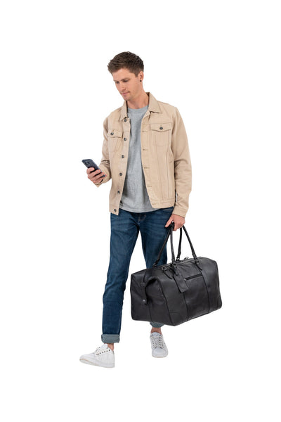 The Outrider Weekender - Black - Greenwood Leather