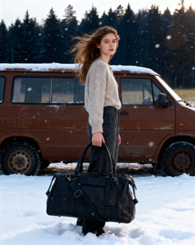 The Outrider Weekender - Black - Greenwood Leather
