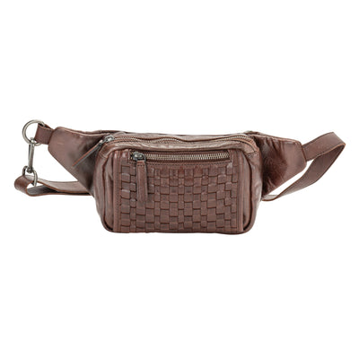 The Rambler Bum Bag β Vintage Dark Brown Leather Waist Bag with Crossbody Strap - Greenwood Leather