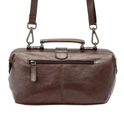 The Sawyer Doctor's Bag — Vintage Washed Leather Top Handle Satchel (Brown) - Greenwood Leather