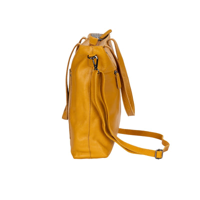 Classic Leather Tote Bag Bunbury - Yellow - Greenwood Leather