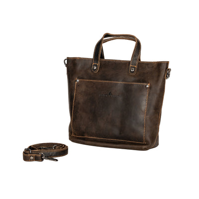 MINI CROSSBODY TOTE BAG PANAMA - Brown - Leather Greenwood Bag | The Greenwood Leather Online Shop Australia