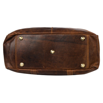 Voyager Leather Weekend Bag β Full Grain Oil Pull-Up Leather Travel Duffel (Sandal) - Greenwood Leather